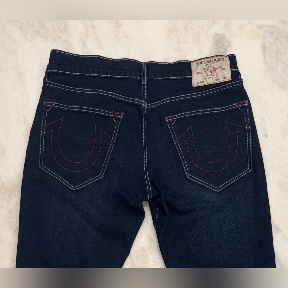 True Religion Rocco Relaxed Skinny Jeans RARE Red stitching!